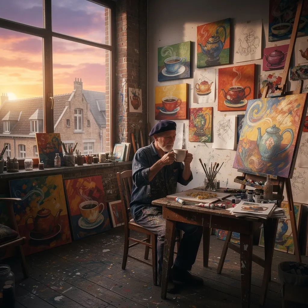 Tasse de thГ© Г  la camomille fumante sur une table en bois.