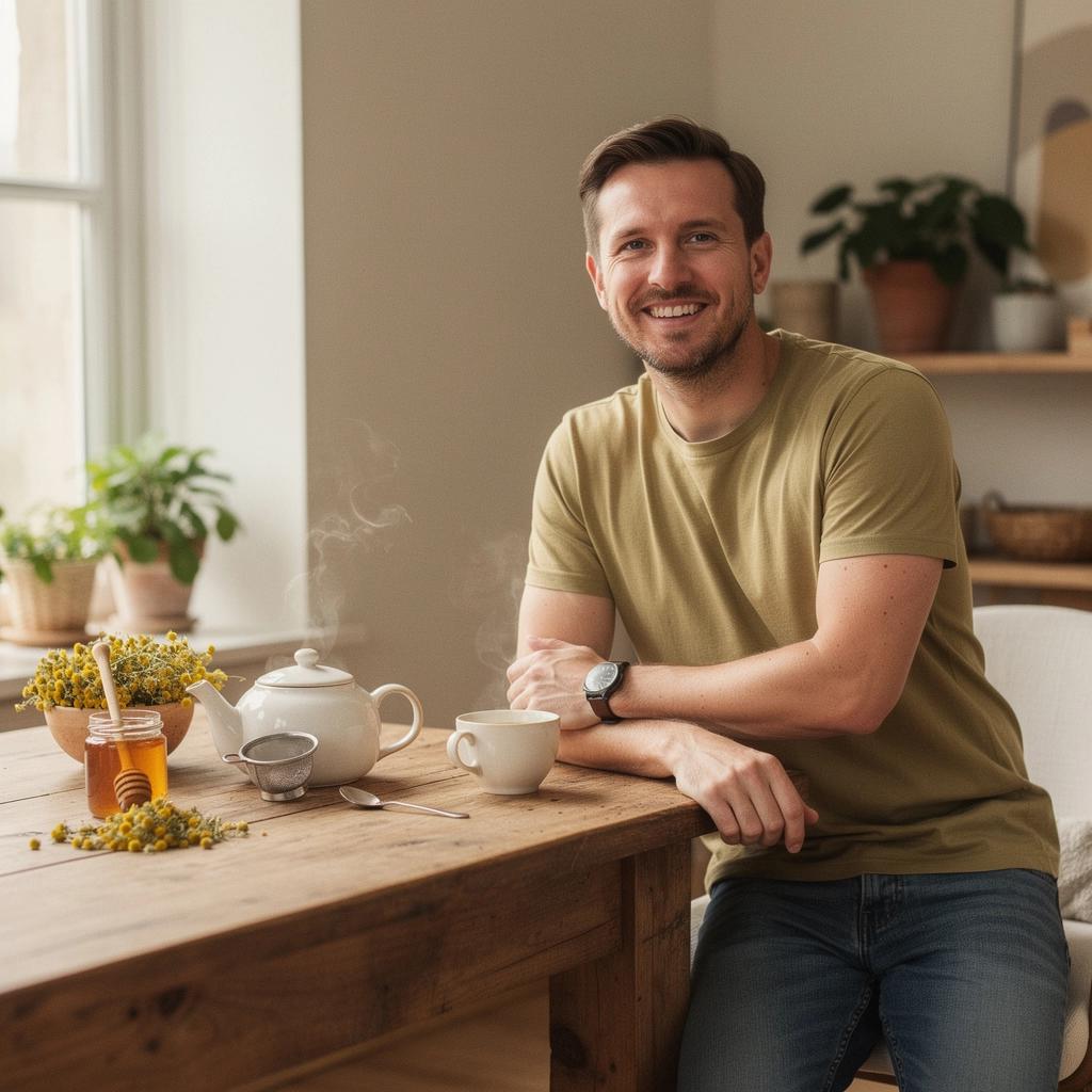 Couverture douce et chaleureuse Г  cГґtГ© d'une tasse de thГ© fumante.